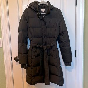 JCrew Long Heavyweight down-filled black puffer coat